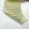 Tejido de Malla con Patrón de Espiga de Trigo con Estampado Completo Dorado, Tejido de Malla Elástica de Espiga para Decorar Vestidos de Escenario y Desfile de Moda