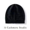 Gorro de Punto Canalé 100% Cachemira para Otoño e Invierno para Hombres y Mujeres Versátil Cálido Gorro de Lana a la Moda Simple Holgado