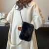 Bolso cruzado de felpa para teléfono móvil, estilo informal, combinable con todo, para mujer, diseño de nicho, Mao Mao, 2025