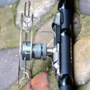 Carrete de Manivela Manual de Acero Inoxidable, Carrete con Freno Frontal de Doble Rodamiento, Carrete de Pesca para Balsas Completamente Metálico, Carrete de Pesca con Micro Plomo