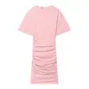 Venta al por mayor de Ropa para Mujer Transfronteriza Primavera 2026 Nuevo Estilo Europeo y Americano Color Sólido Manga Corta Cuello Redondo Vestido Bodycon de Maternidad