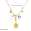 Serie Marina Nueva Transfronteriza Vacaciones de Verano Concha de Abanico Caracola Estrella de Mar Colgante Imprimido Pintado Amor Collar