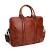 Bolsa de Documentos Personalizada de Couro Bovino de Primeira Camada, Couro Curtido Vegetal, Bolsa Simples para Computador, Pasta de Negócios Portátil Masculina de Couro Genuíno