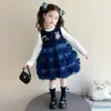 Vestido Judy Coelho Policial Princesa para Meninas 2026 Novo Outono Vestido Infantil Malha Saia Bolo Primavera Outono