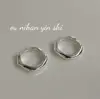 Pendientes de Aro de Plata de Ley S925 Coreanos Ouni para Mujer, Estilo Minimalista, Diseño de Nicho, Pendientes de Superficie Brillante de Gama Alta