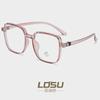 Nuevo armazón de gafas TR90 de montura grande para hombre, anti luz azul, color transparente, para mujer, moda a juego, espejo plano 81214