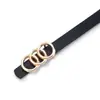 Cinturón de Tres Hebillas de Moda Versátil para Mujer, Estilo de Alta Gama, Adecuado para Chaquetas, Faldas y Jeans, Cinturón de Cuero para Mujer