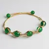 Pulsera de Hilo de Cobre Chapado en Oro de 14K Envuelto en Perlas Redondas Naturales de Amatista y Lapislázuli, Joyería de Mano Simple y Elegante, Accesorios Transfronterizos