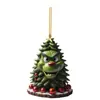 Adorno decoración monstruo verde acrílico colgante verde peludo diseño plano creativo Navidad transfronteriza árbol de Navidad