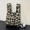 Bolsa de Tricô Feminina Bolsa Dopamina Pequena Bolsa para Celular Bolsa Tote Bolsa de Tricô Moda Desenho Animado Bolsa de Mão de Tricô