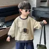 Moletom estilo coreano para meninos 2026 nova moda infantil suéter estiloso para meninos camada base para primavera e outono