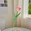 Tacto Suave PU Tulipán Flor Artificial Ramo de Flores Falsas Gama Alta Realista Decoración de Exhibición para Sala de Estar Mesa de Comedor Adorno Venta al por Mayor