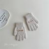 Guantes de Punto para Niños Otoño e Invierno Cereza Etiqueta Pequeña Bebé Para Exteriores A Prueba de Frío Cálidos Resistentes al Viento Guantes de Lana