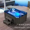 Bañera de Masaje Exterior Inteligente de Temperatura Constante Shangke para Villa en Casa, Bañera de Hidromasaje de Aguas Termales con Surf Grande para 7 Personas para Uso Familiar