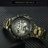 Novo Vencedor Estilo Europeu e Americano Moda Masculina Casual Bronze Antigo Oco Automático Mecânico Relógio