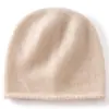 Gorro 100% cachemir puro, grueso, suave, cálido y a prueba de viento para niños, disponible en estilos unisex, con borde enrollado y un diseño básico versátil
