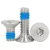 Tornillos de Cabeza Cilíndrica Hexagonal Avellanada de Acero Inoxidable 304 DIN7991 Azules Semi-Adhesivos de Cabeza Plana Hexagonal para Máquina m2m3m4m5