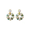Brincos de Pérola de Cristal Redondo Agulha de Prata Brincos de Temperamento Retro de Luxo Leve Francês Moda Versátil Brincos de Alto Padrão para Mulheres