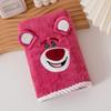 Conjunto de Saia de Banho Urso Morango Desenho Animado Touca Seca Cabelo Roupão Feminino Envolvente Toalha Macia Absorvente Veludo Coral Toalha de Banho