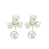 Pendientes de Flor de Perla de Imitación, Moda y Simplicidad, Pendientes de Borla Versátiles Estilo Barroco, Pendientes
