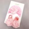 Sombrero de Bebé Primavera Verano Set de Calcetines Delgados 0-12 Meses Bebé Recién Nacido Elegante Princesa Flor de Gasa Sombrero Indio
