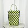 Nova Bolsa de Mão Simples e Fashion Vertical Cesta de Armazenamento Trançada Cesta de Compras Cesta de Legumes Bolsa Bolsa DIY Bolsa de Praia