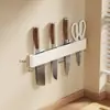 Soporte para cuchillos de cocina Estante de almacenamiento Acero al carbono Sin perforaciones Soporte de pared para cuchillos Estante de almacenamiento Soporte para cuchillos Estante para cuchillos de cocina doméstico