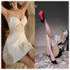 Ropa Interior Hermosa y Atractiva, Ropa de Dormir Sexy, Sujetador Estilo Francés, Camisola de Noche con Aro y Encaje, Vestido Camisola Espalda Descubierta Puro Deseo