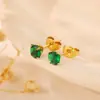 Aretes de Acero Inoxidable 304 Chapados en Oro de 18K con Circonita Transfronterizos de Alta Gama Pendientes para Mujer Accesorios Versátiles Colorido Duradero Europeos y Americanos