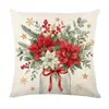 Funda de almohada navideña estilo americano de cardenal y flor con estampado floral de linterna, funda de almohada decorativa para sala de estar y casa de huéspedes, funda de almohada de ambiente festivo