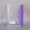 Bolsa de Arquivo Colorida Transparente Bolsa para Armazenamento de Documentos de Estudante com Bolsa para Informações de Cartão de Visita Bolsa de Arquivo com Fecho A4