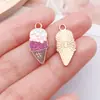 Accesorios de Joyería DIY de Aleación con Forma de Gota de Aceite Colgante de Rosquilla, Paleta, Pastel, Postre, Comida, Llavero