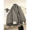 Blazer de diseñador gris estilo británico para mujer, nuevo traje de moda de moda para el trabajo, primavera y otoño 2026