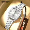 Reloj Calendario Sanda Más Vendido, Resistente al Agua, Elegante Correa de Acero Relojes de Pareja, Manecilla en Forma de Espada Rayada, Reloj de Cuarzo para Hombre y Mujer