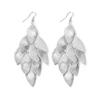 Pendientes exagerados de atmósfera europea y americana, pendientes largos huecos de hoja y corazón, personalidad, estilo frío, pendientes de borla de disco esmerilado