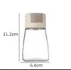 Frasco de Vidrio para Condimentos con Control de Presión para Medir Sal, Botella de Condimento, Frasco de Sal MSG, Dispensador de Sal Medidor de Cocina para el Hogar