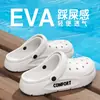 Zuecos de Nuevo Estilo de Verano con Suela Gruesa para Mujer, Sandalias Cerradas Antideslizantes de Suela Blanda, Doble Uso para el Hogar y el Exterior, Zapatos de Playa para Pareja