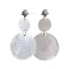Pendientes Redondos Geométricos Plegados de Concha de Aguja Plateada, Colgantes de Oreja Exagerados Estilo Vacaciones, Pendientes de Moda y Únicos con un Toque de Gama Alta de Nicho