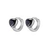 Aretes de Círculo de Zirconia Amor para Mujer Plata de Ley 925 Simple Elegante Pequeños Mini Personalizados con Forma de Corazón de Durazno E0532