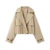 ZR Comercio Exterior Transfronterizo Wholesale 2026 Nuevo Estilo Europeo y Americano para Mujer Francés Casual Elegante Gabardina Corta con Efecto Abullonado