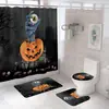 Fs5 Amazon Transfronterizo Serie de Halloween Juego de Cortina de Ducha Impresión Digital Impermeable Antimoho Juego de Cuatro Piezas Puede