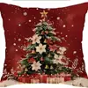Funda de Cojín Decorativo Papá Noel Muñeco de Nieve Reno Impresa por un Lado para Navidad Invierno Sala de Estar Sofá Dormitorio
