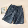 Distribución y entrega de shorts de gasa de algodón puro para el hogar de primavera y verano para mujeres y hombres, holgados y cómodos, se pueden usar para salir, pijamas de talla grande