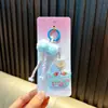 Colgante de Cadena para Teléfono de Fresa con Cuentas para Niñas, Adorno de Bolso de Bola Peluda, Llavero, Dulce Regalo Pequeño al por Mayor