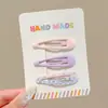 Presilhas coloridas laterais para franja de crianças, estilo coreano fofo, presilhas de cabelo de alta qualidade e requintadas, presilhas para bebê estilo dopamina que não danificam o cabelo