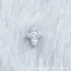 Pendientes de Flor de Cruz Rombo de Aleación de Titanio F136 Titanio G23 Rosca Interna Zirconia Joyería para Piercing de Labio Lengua Cabeza