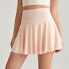 Falda Corta Deportiva Chuanton con Bolsillos Antiexposición, Falda de Tenis, Media Falda, Falso Dos Piezas, Skort Deportivo de Yoga Fitness Nude