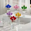 Flor de Rosa de Siete Cabezas de Cristal Moderna Simple Regalo para Novia Día de San Valentín Cristal Conmemorativo que Nunca se Marchita Artesanía de Cristal