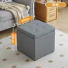 Banqueta para Trocar Sapatos na Entrada, Banqueta Baixa para Uso Doméstico, Banqueta com Armazenamento, Cor Café, Pode Ser Usada para Sentar, Banqueta com Armazenamento para os Pés, Banqueta Quadrada Moderna para Sofá