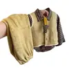 Conjunto casual de otoño para bebé de tres piezas, camisa retro a cuadros de dibujos animados para niños, pantalones, atuendo elegante para niños